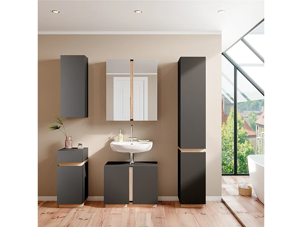 Meubles bain anthracite 70x34x55 gloria