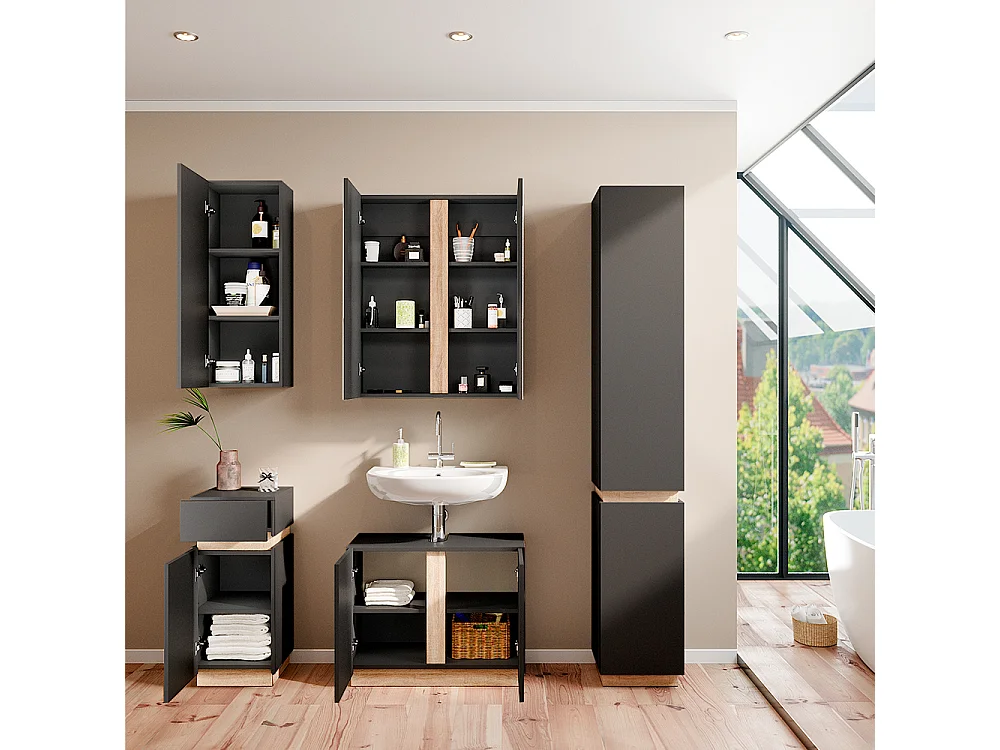 Meubles bain anthracite 70x34x55 gloria