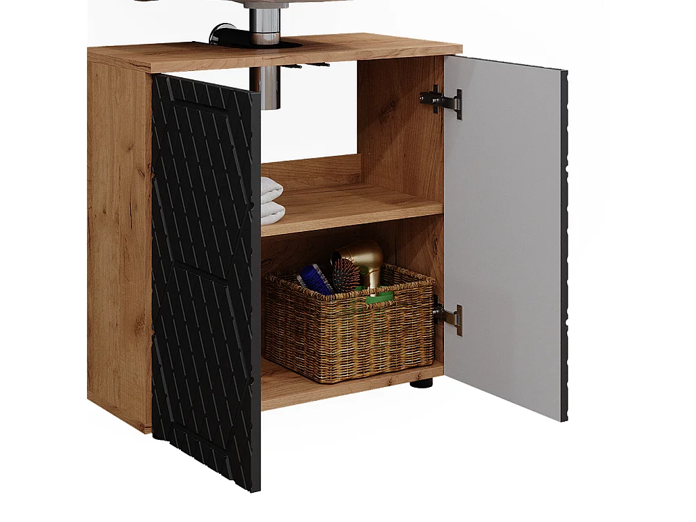 Conjunto de muebles de baño antracita con estructura de panal 80x41x58.6 irma