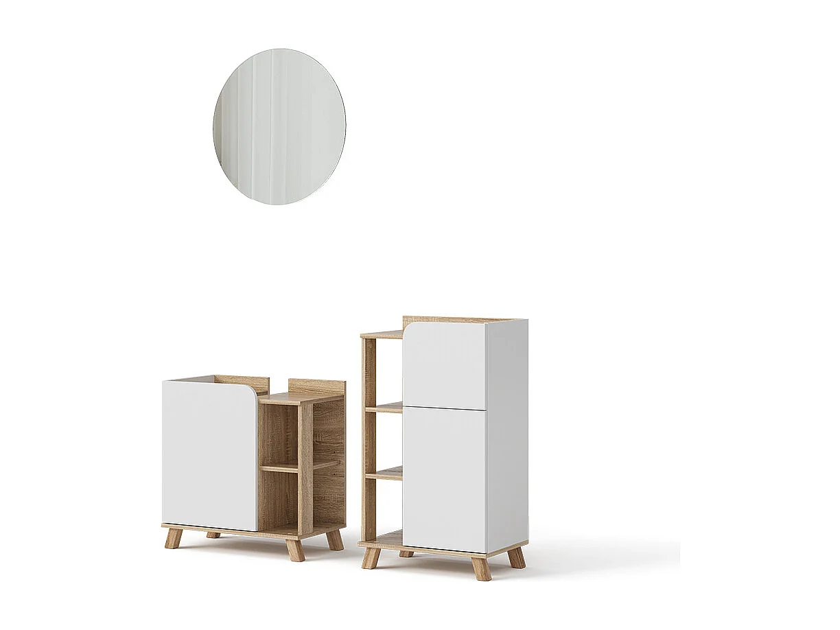 Badmöbel-Set sonoma/weiß 60x35x65 karen