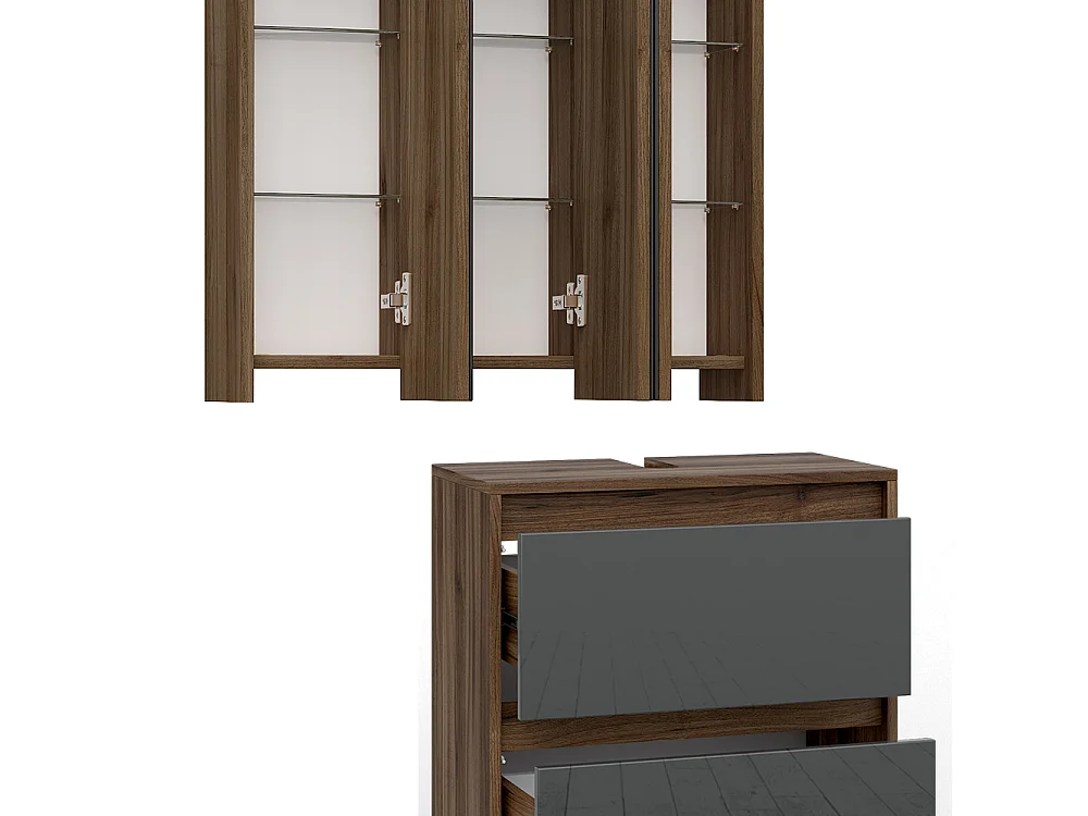 Set mobili bagno antracite 60x30x62 majest