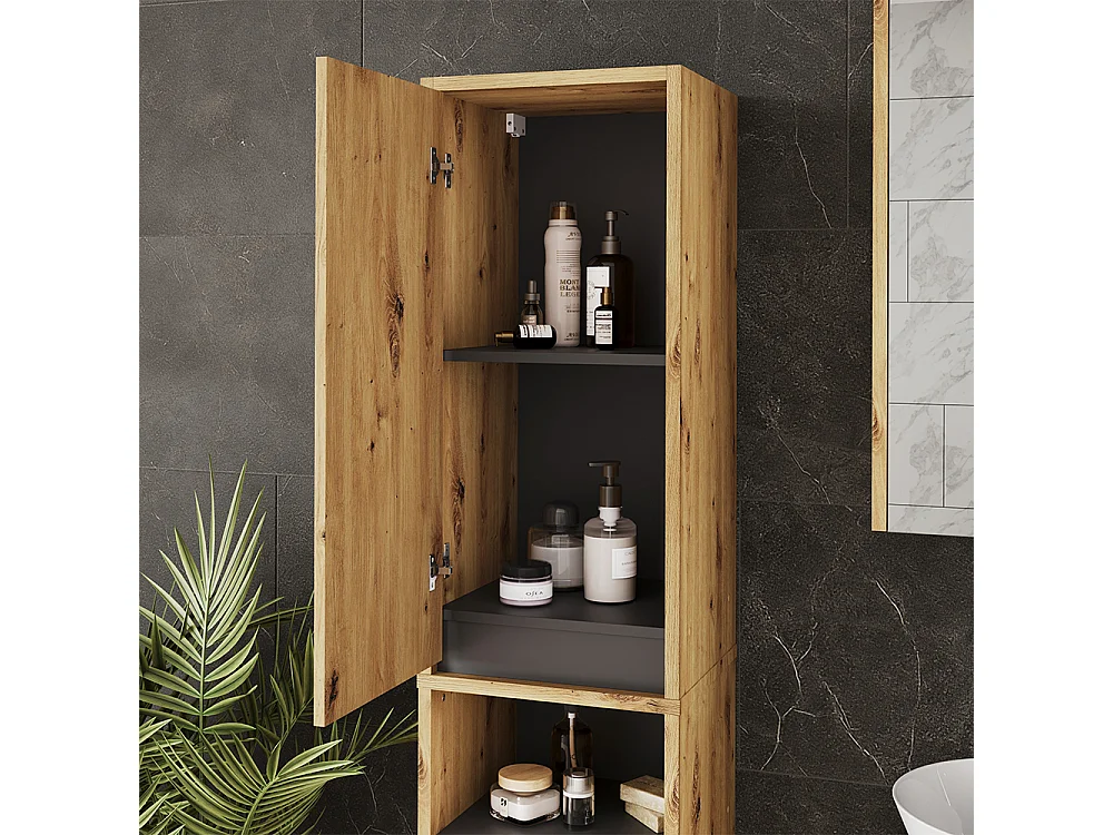 Badmöbel-Set artisan/grau 80x46x60 viola