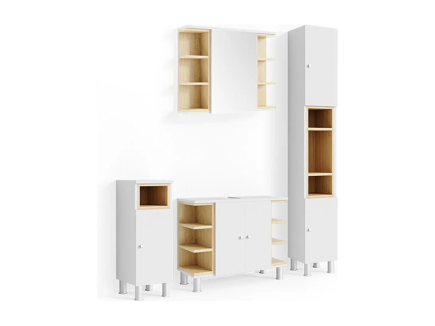 Conjunto de muebles de baño blanco 79.6x32x64 aquis