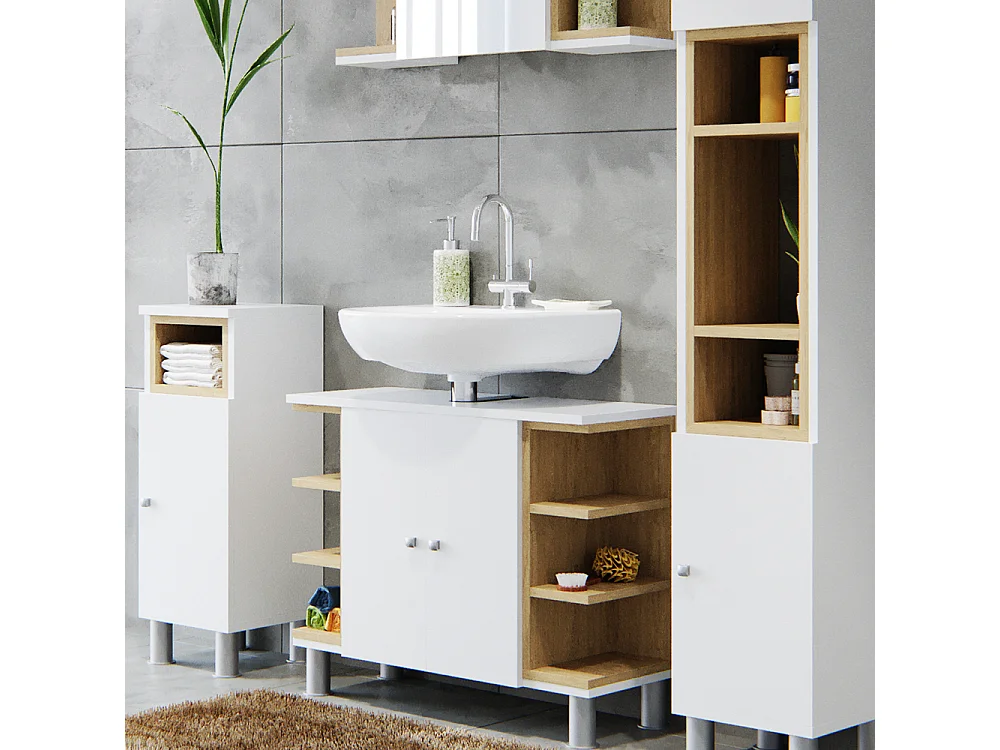 Conjunto de muebles de baño blanco 79.6x32x64 aquis