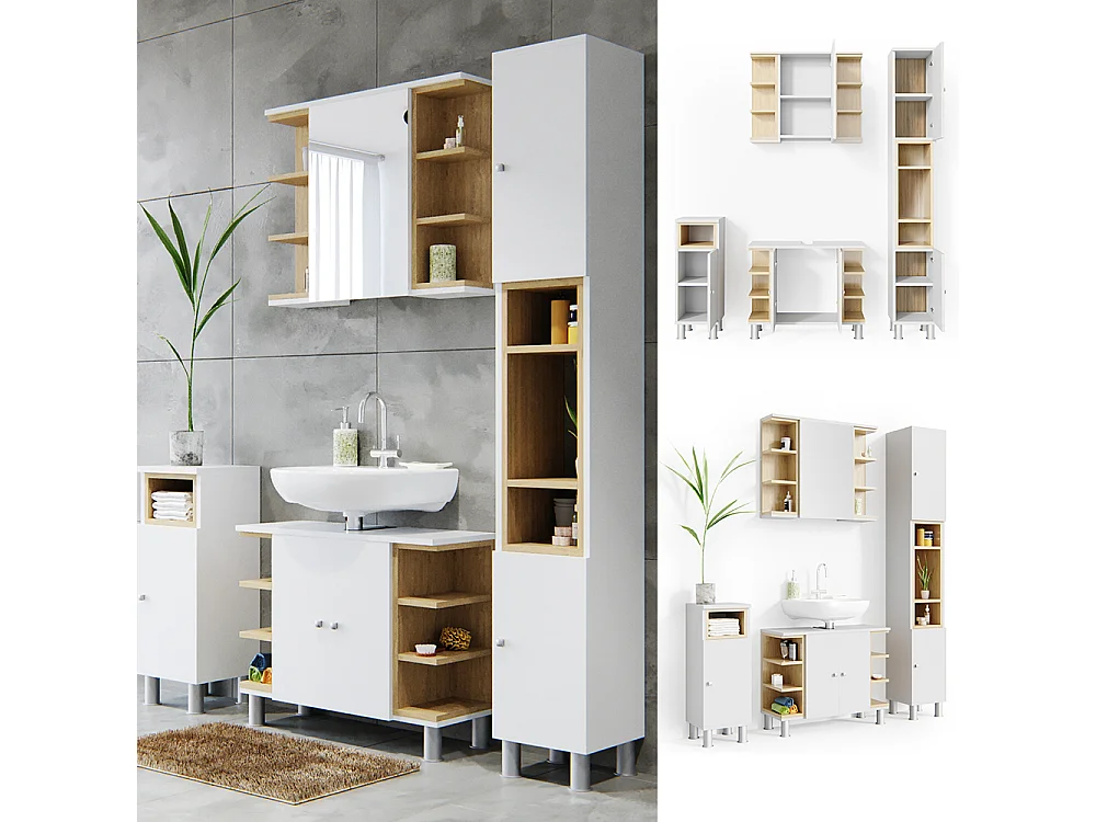 Meubles bain blanc 79.6x32x64 aquis