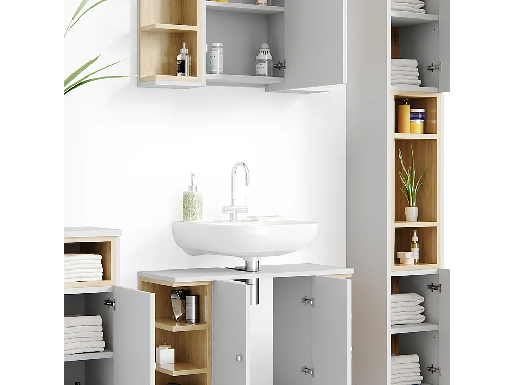 Meubles bain blanc 79.6x32x64 aquis