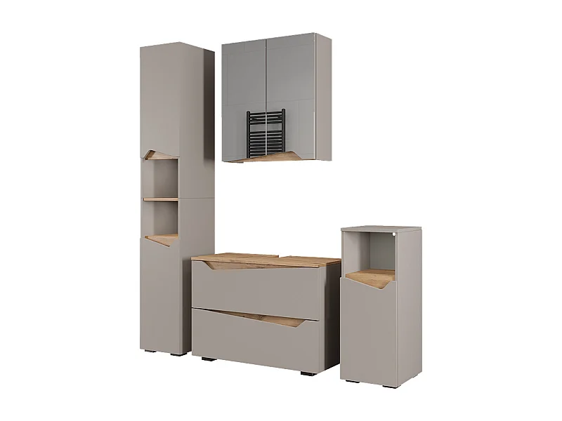 Meubles bain grège 80x35x57.5 marelle