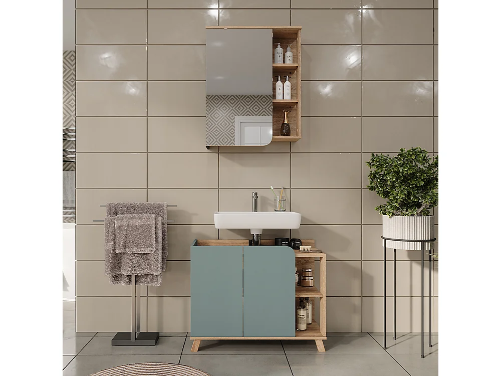 Meubles bain sonoma/bleu 80x35x65 karen