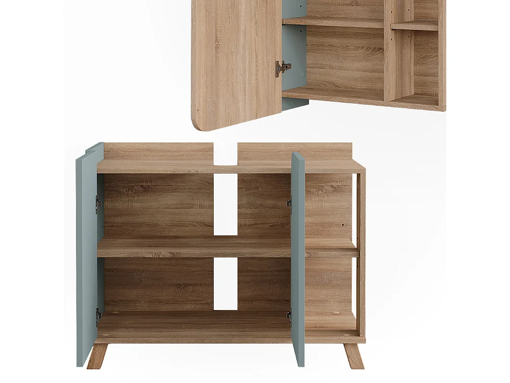 Meubles bain sonoma/bleu 80x35x65 karen