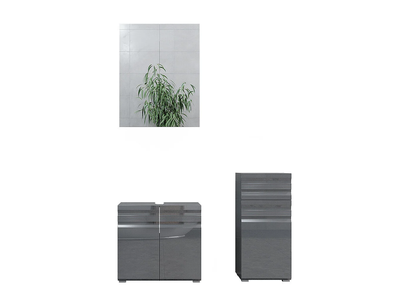 Meubles bain anthracite haute brillance 56x34x60 fredd