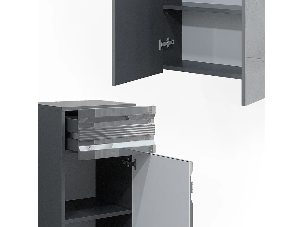 Meubles bain anthracite haute brillance 56x34x60 fredd