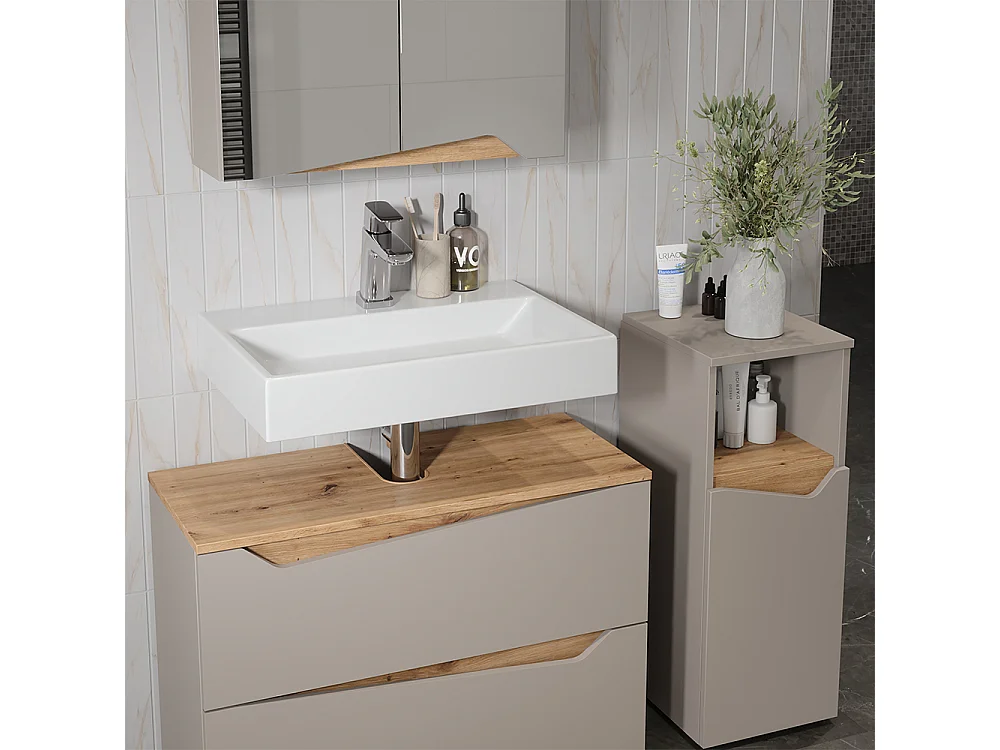 Badkamermeubelset grijs 80x35x57.5 marelle