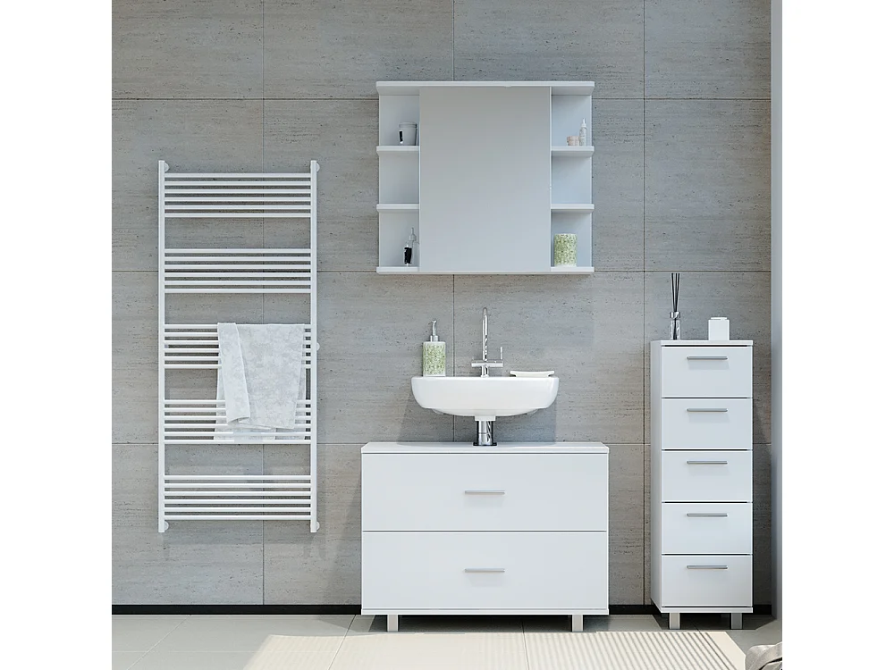 Set mobili bagno bianco 80x33x60 ilias