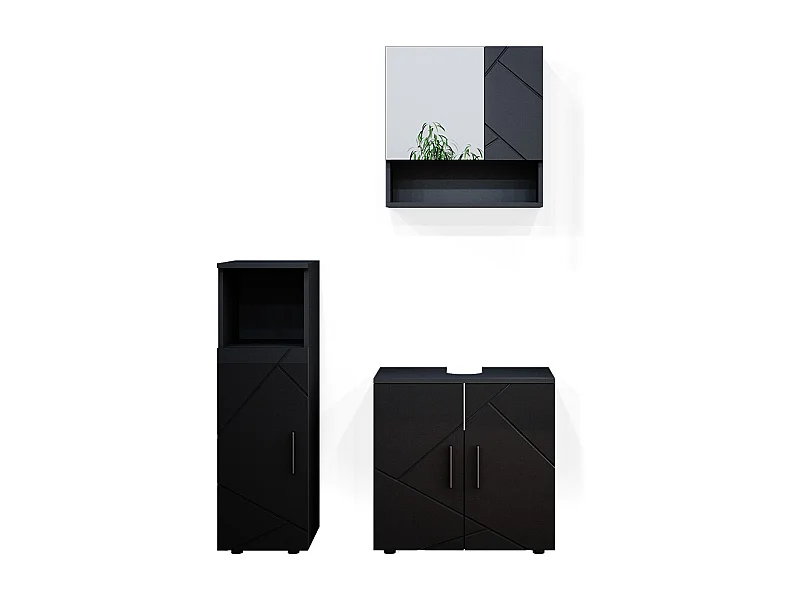 Set mobili bagno antracite lucido 80x41x58.6 irma