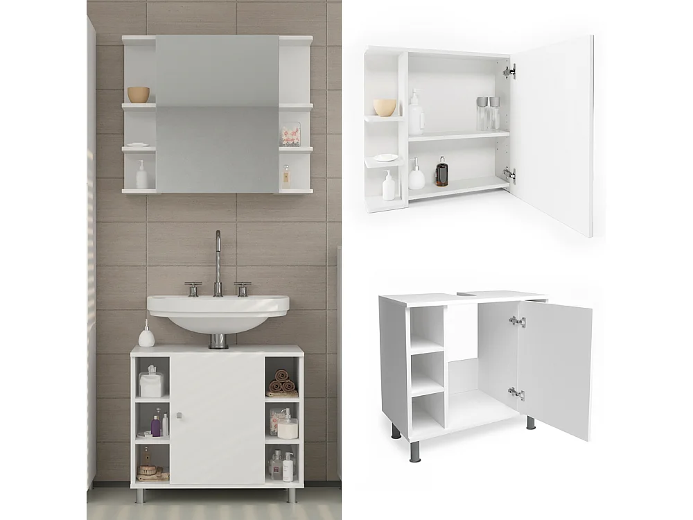 Badmöbel-Set weiß 60x32x54 fynn