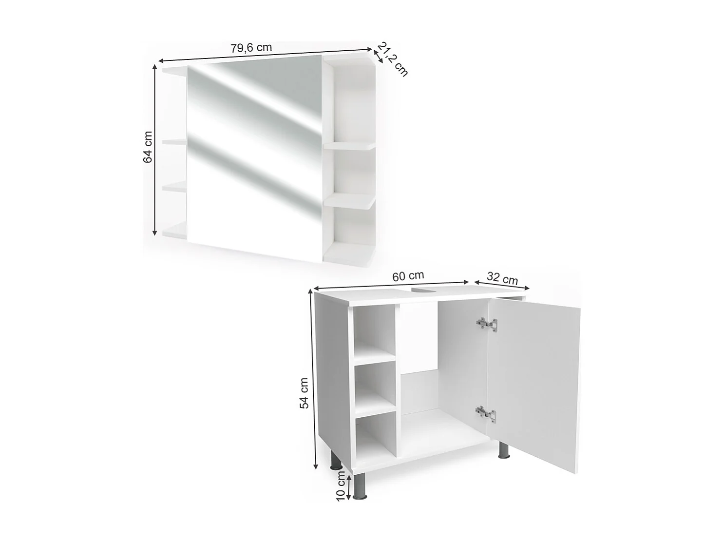 Badmöbel-Set weiß 60x32x54 fynn