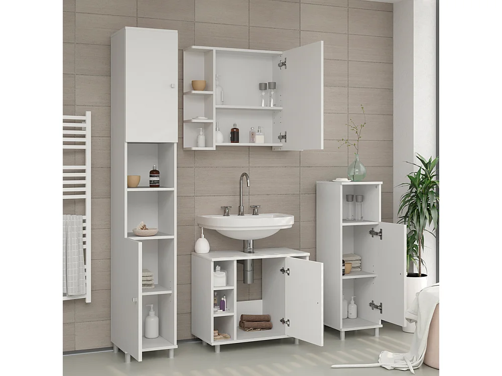 Badmöbel-Set weiß 60x32x54 fynn