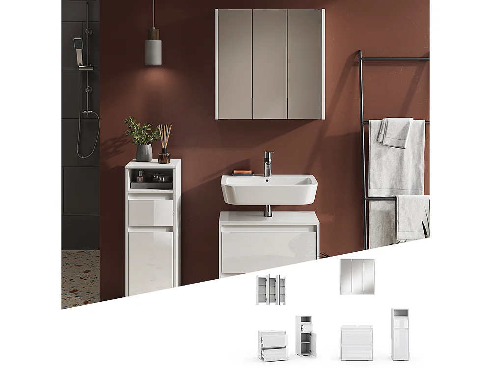 Meubles bain blanc 60x30x62 majest