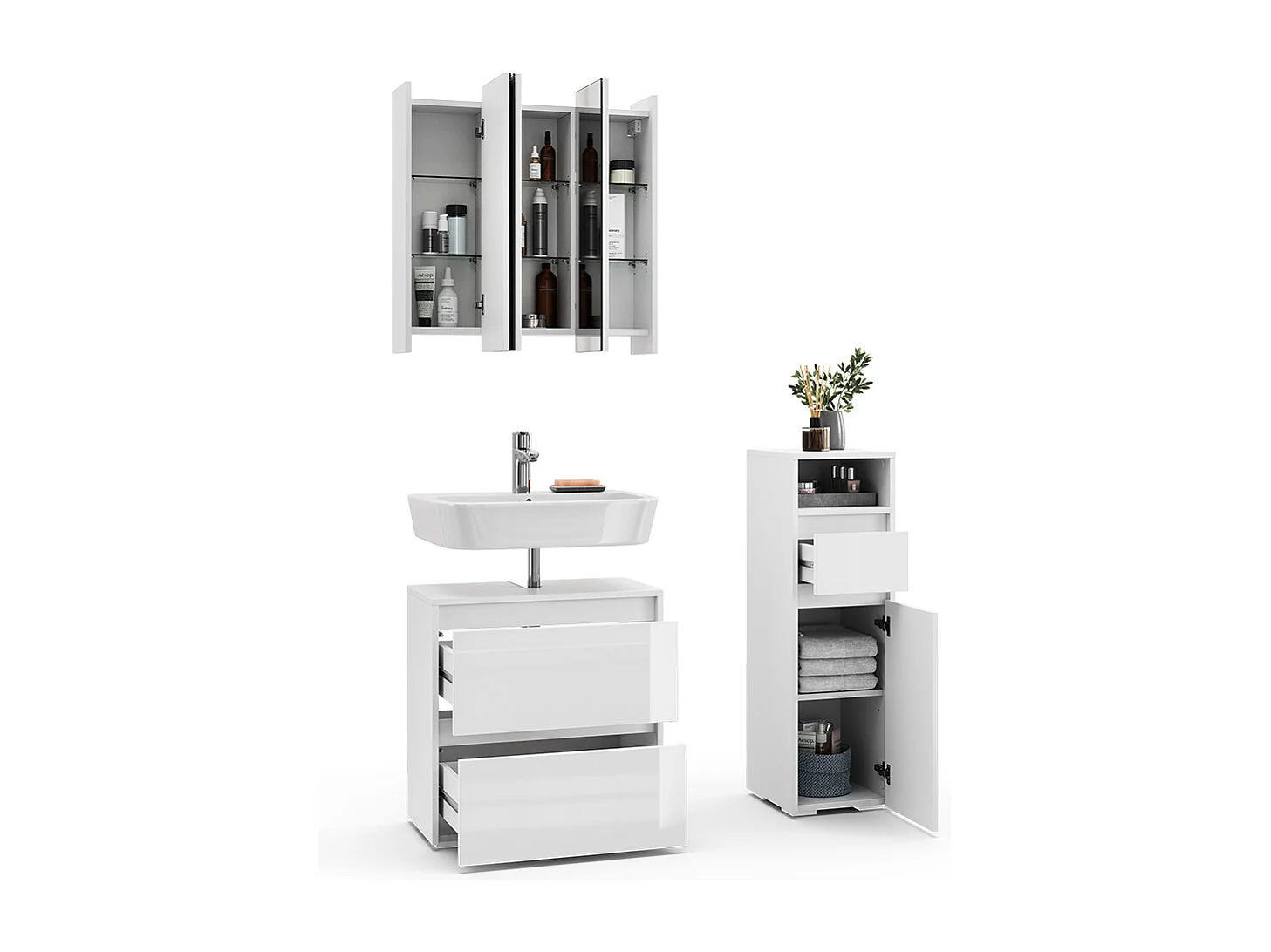 Meubles bain blanc 60x30x62 majest