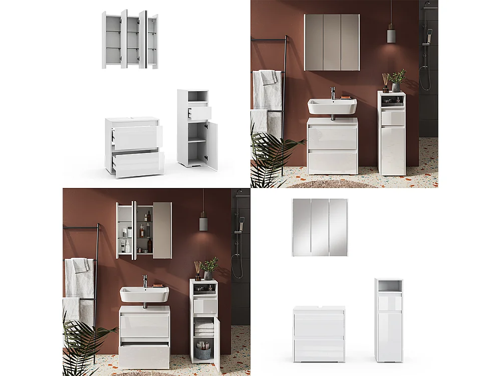 Meubles bain blanc 60x30x62 majest