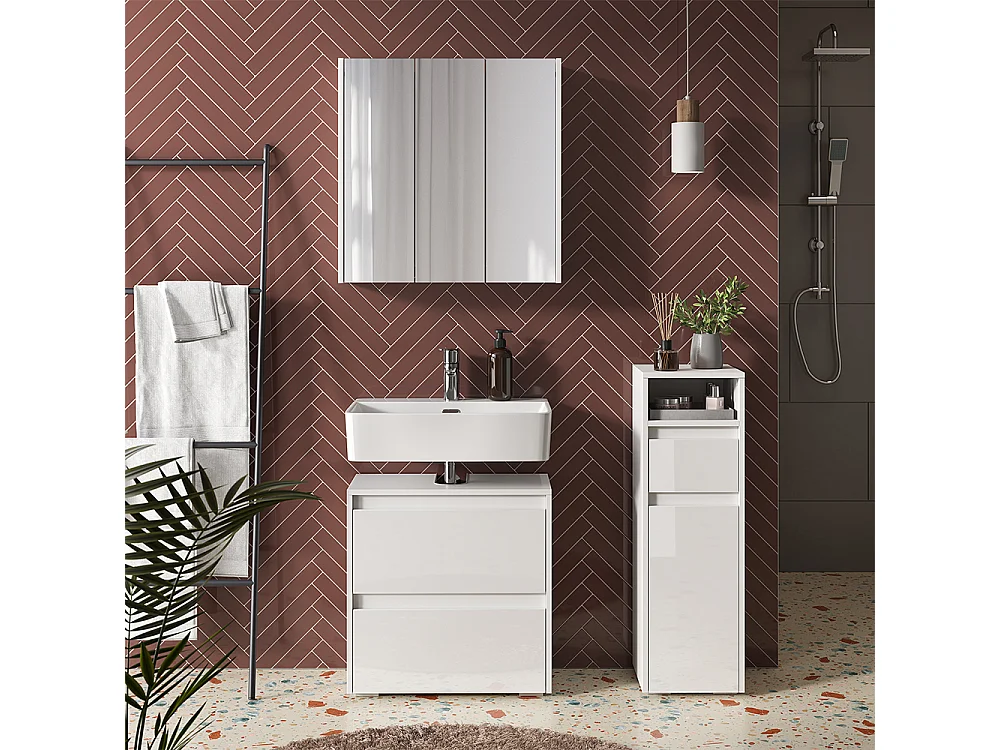 Meubles bain blanc 60x30x62 majest