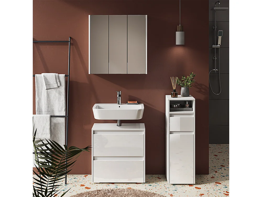 Meubles bain blanc 60x30x62 majest