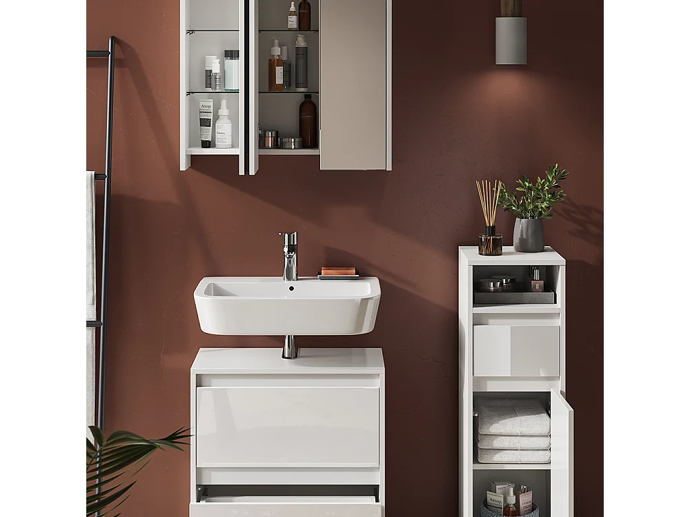 Meubles bain blanc 60x30x62 majest