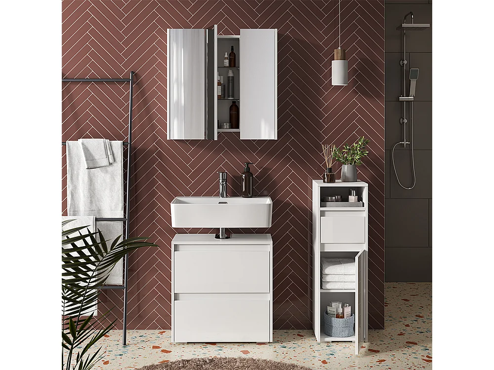 Meubles bain blanc 60x30x62 majest