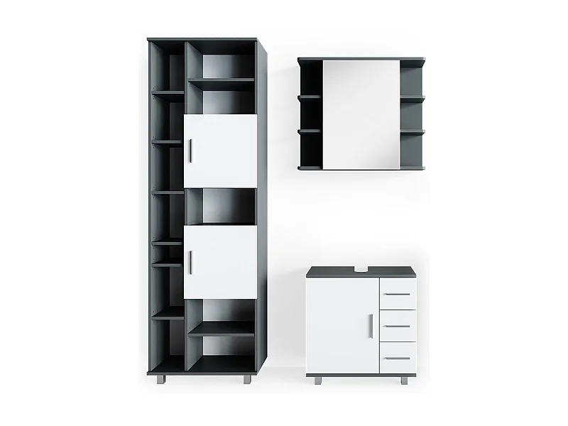 Set mobili bagno antracite 60x33x60.8 ilias