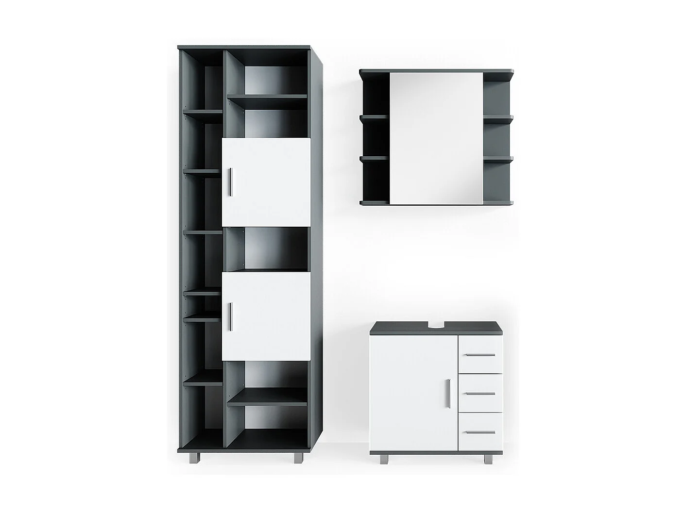 Set mobili bagno antracite 60x33x60.8 ilias