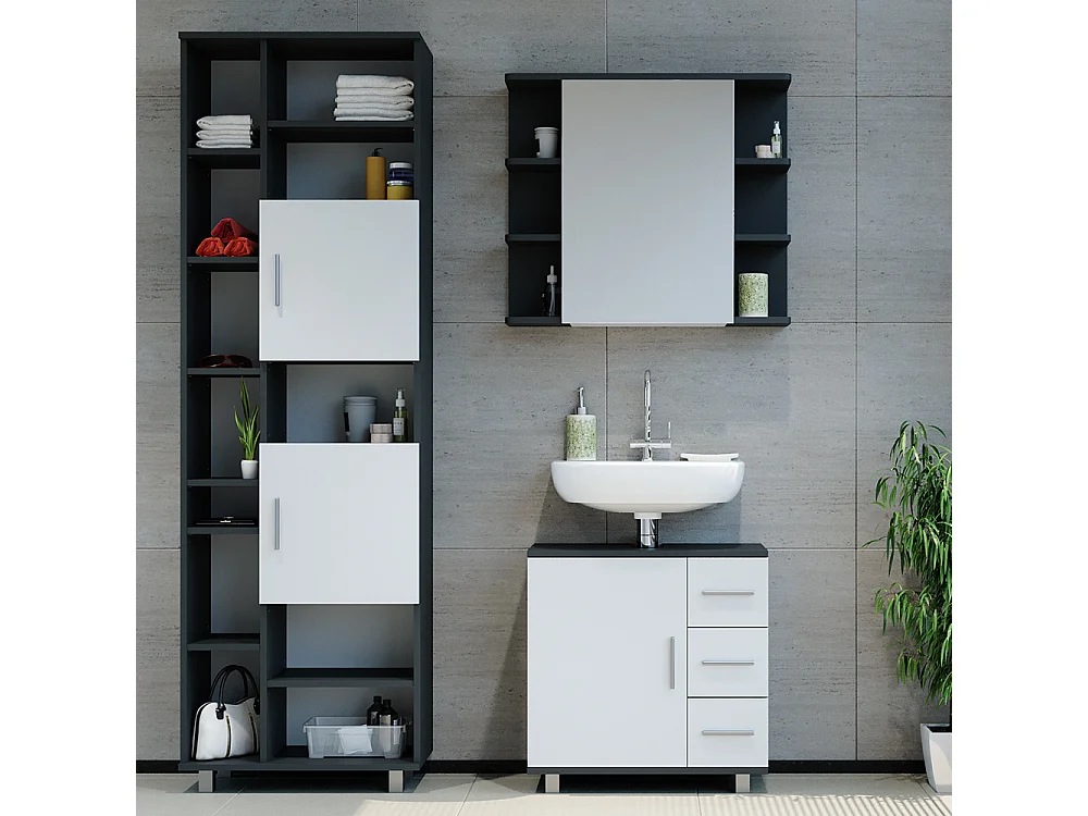 Meubles bain anthracite 60x33x60.8 ilias