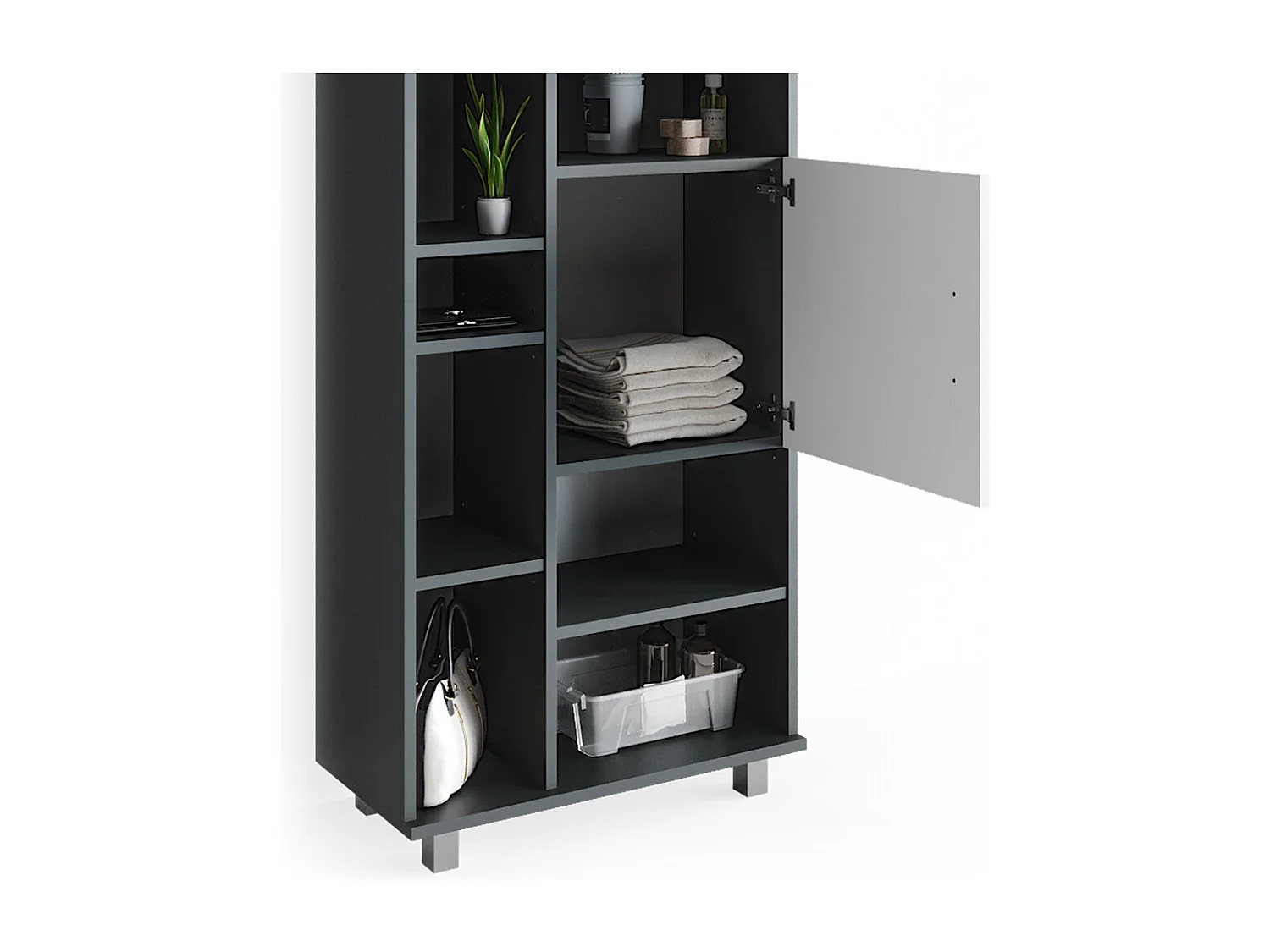 Meubles bain anthracite 60x33x60.8 ilias