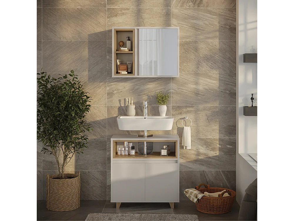 Meubles bain grège 60x30x61 elnor