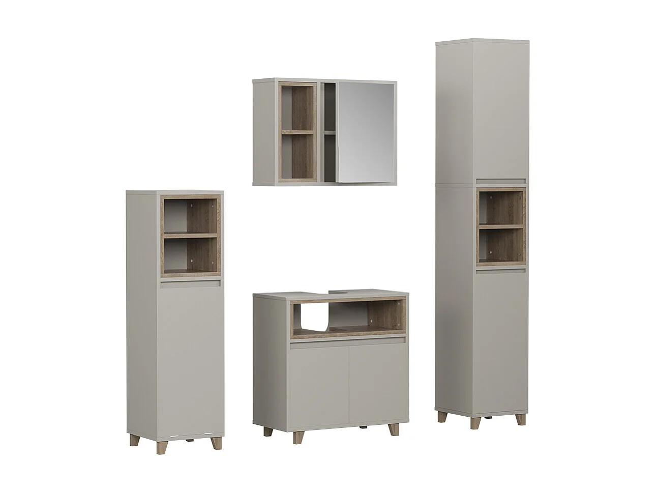 Meubles bain grège 60x30x61 elnor