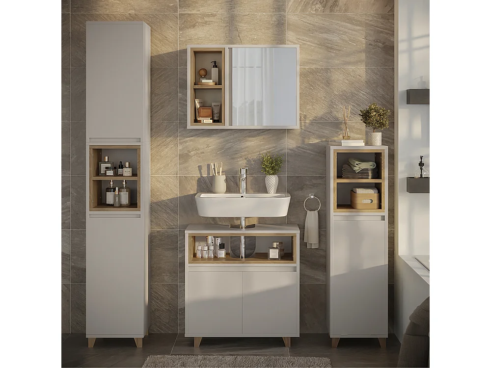 Meubles bain grège 60x30x61 elnor