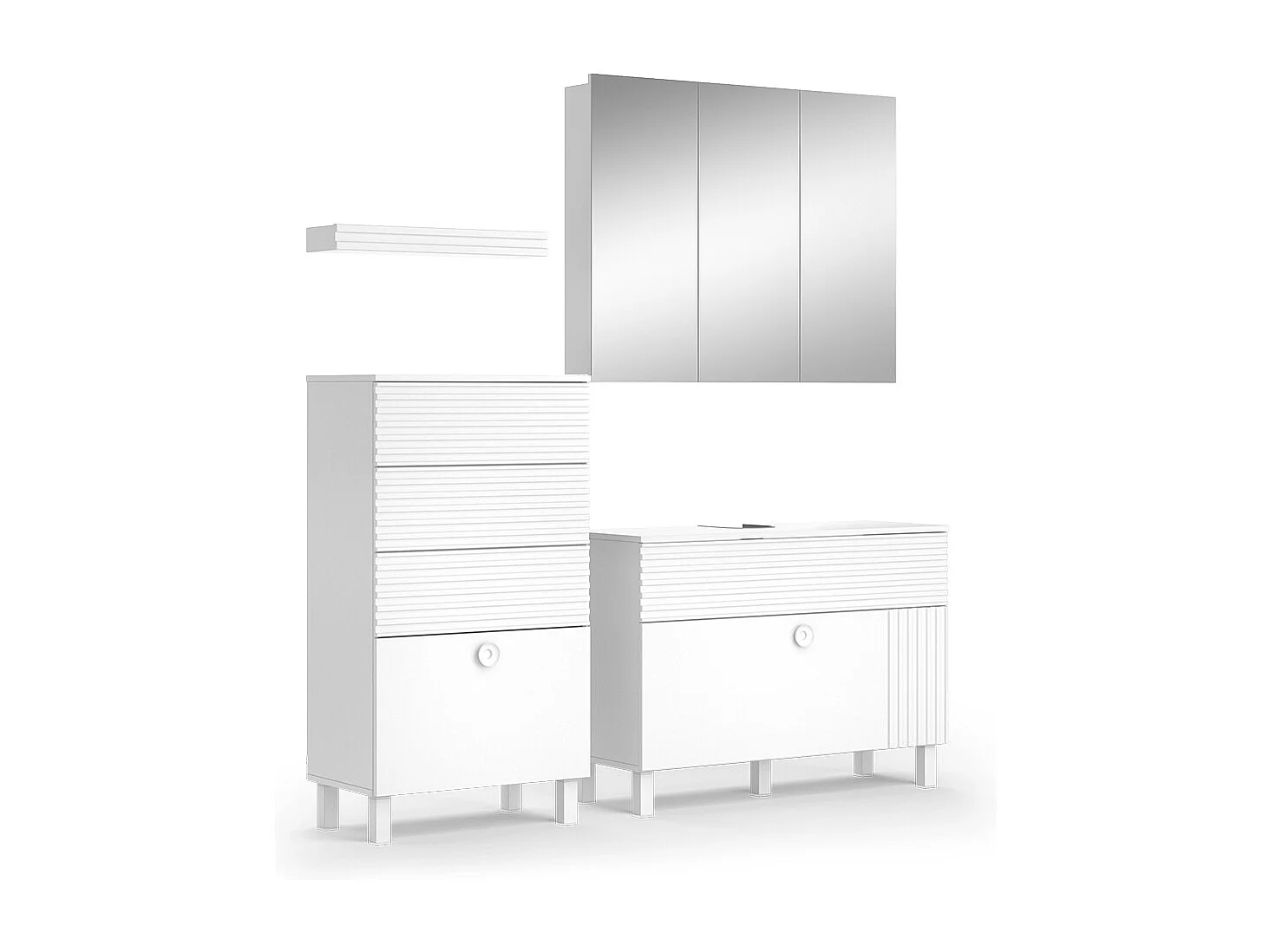 Badmöbel-Set weiß 100x37x72 sola