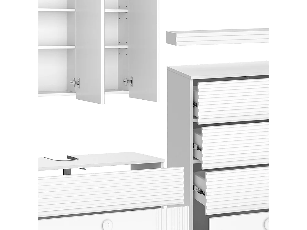 Badmöbel-Set weiß 100x37x72 sola