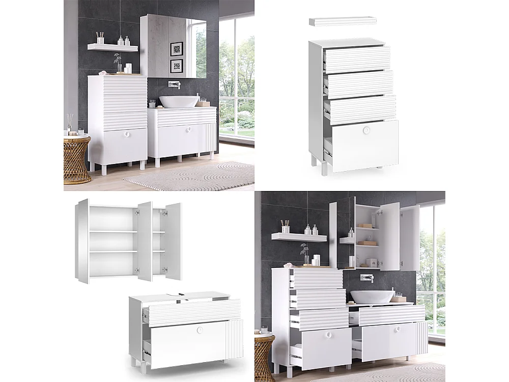 Badmöbel-Set weiß 100x37x72 sola