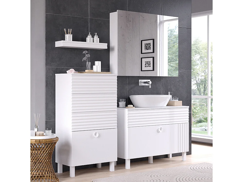 Meubles bain blanc 100x37x72 sola