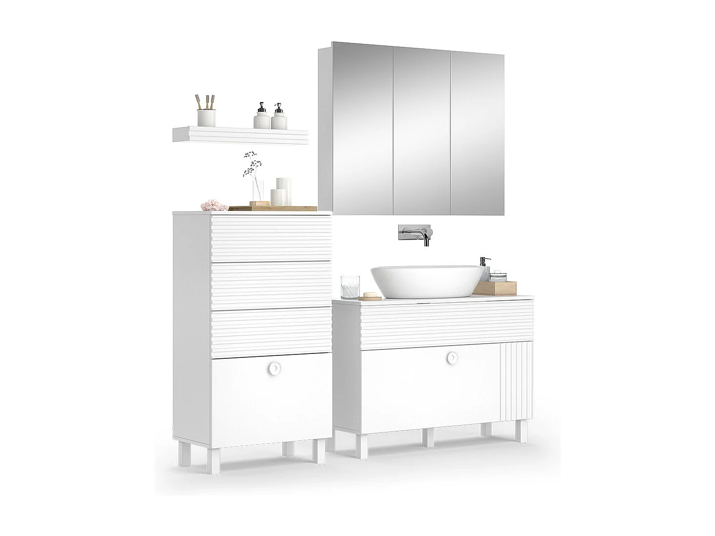 Meubles bain blanc 100x37x72 sola