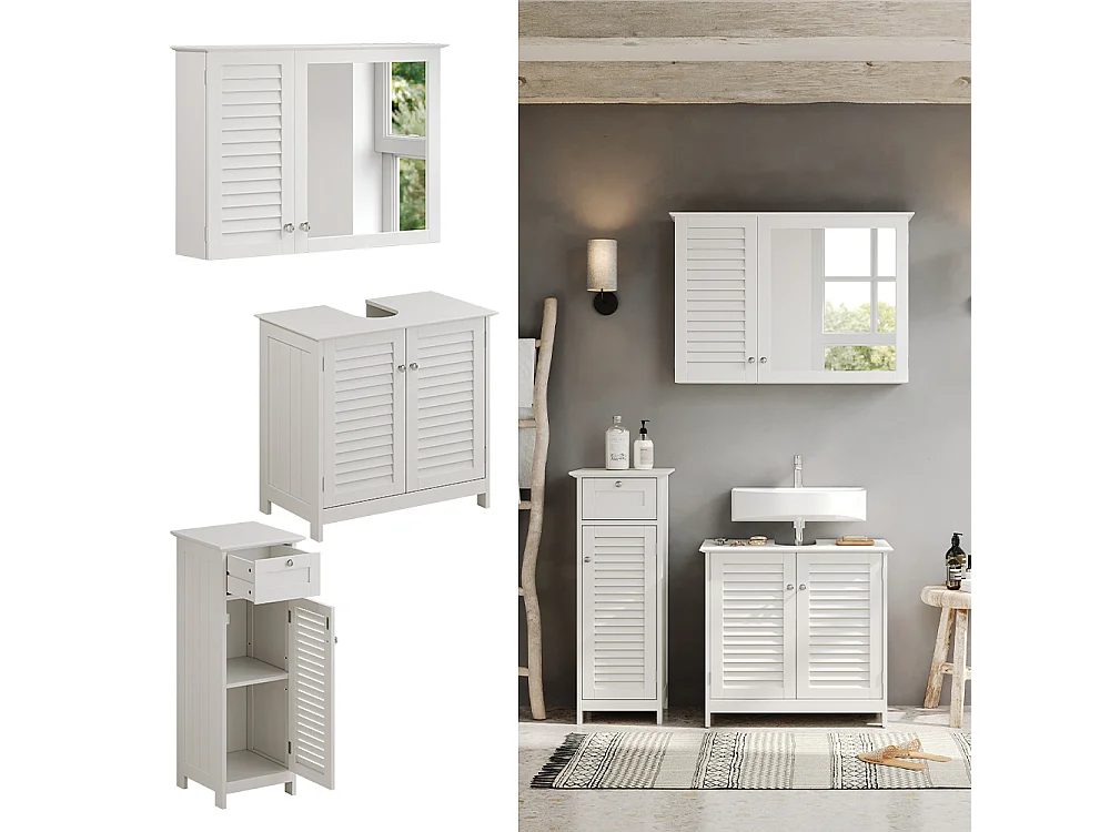 Badkamermeubelset wit 60x35x58 riad