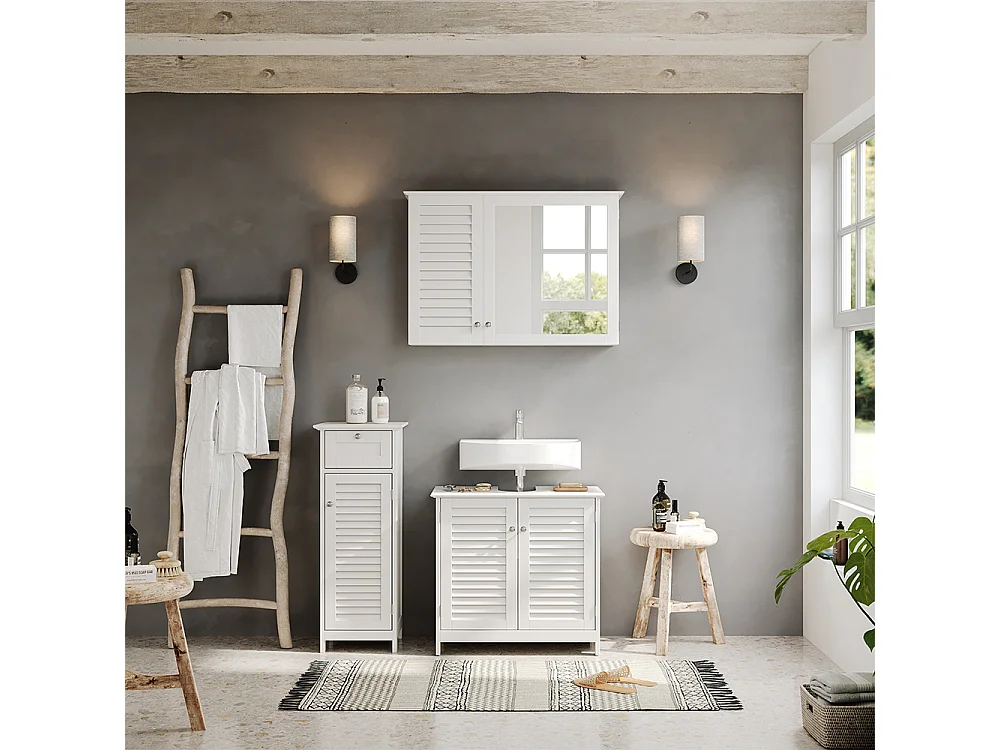 Meubles bain blanc 60x35x58 riad