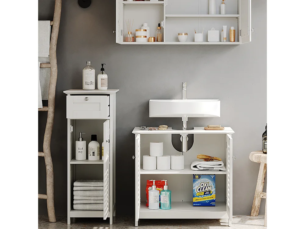 Meubles bain blanc 60x35x58 riad