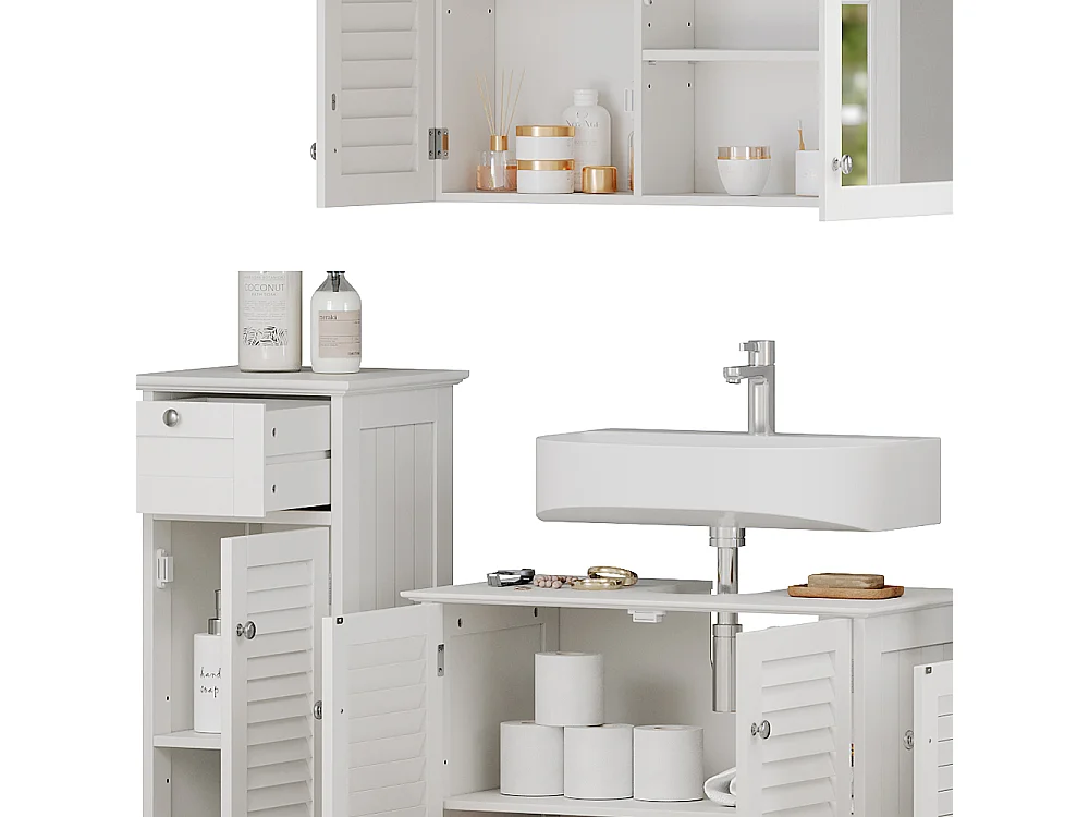 Meubles bain blanc 60x35x58 riad