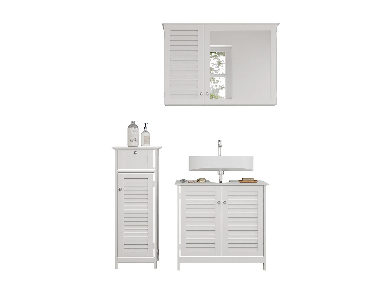 Meubles bain blanc 60x35x58 riad