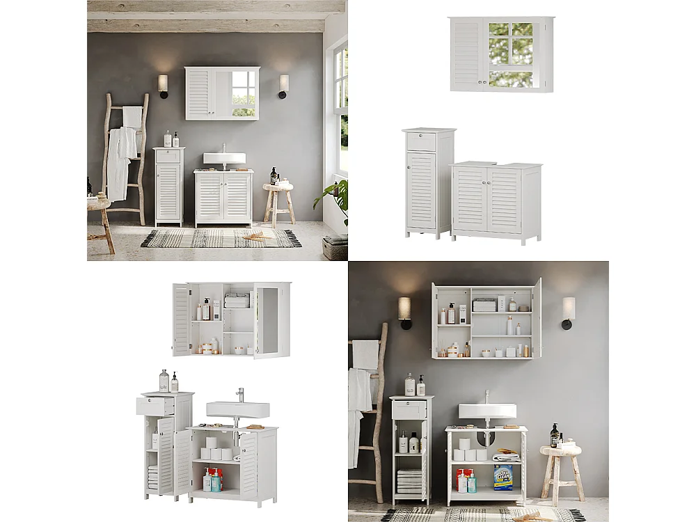 Meubles bain blanc 60x35x58 riad