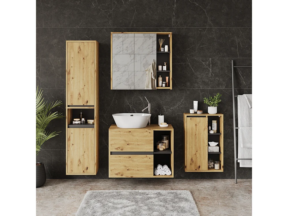 Ensemble de meubles de salle de bains artisan/gris 80x46x60 viola