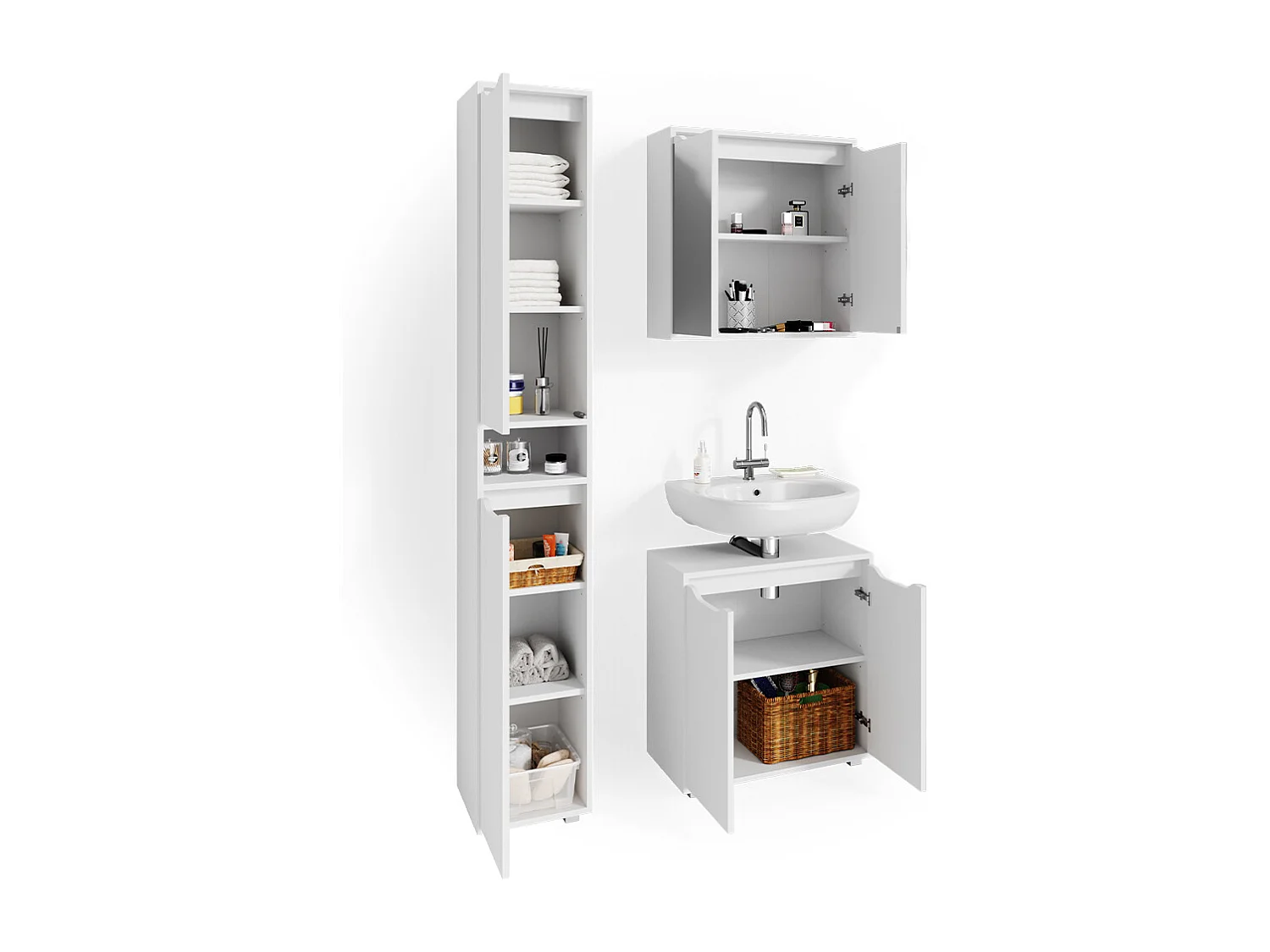 Meubles bain blanc 60x30x62 ruben