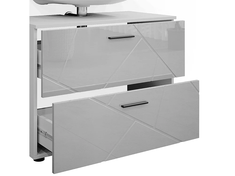 Set mobili bagno bianco lucido 80x41x58.6 irma