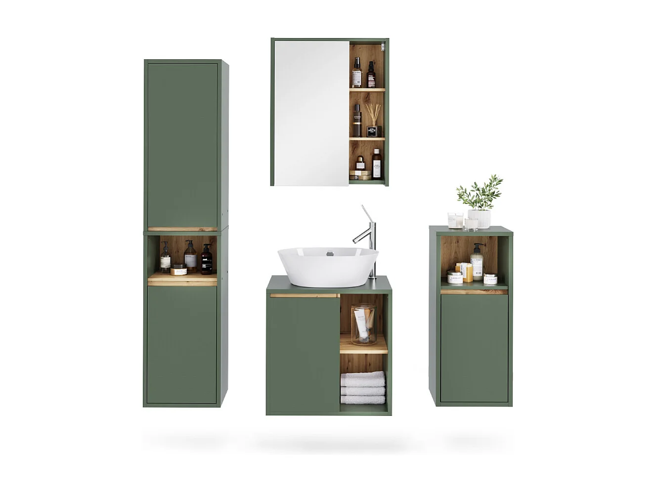 Set di mobili da bagno verde/artigianale 60x45.5x60 viola